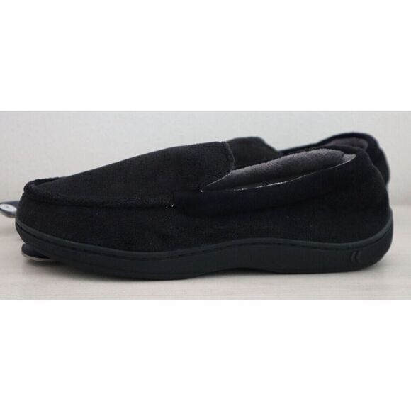 Isotoner A92508 Men's Sz L (9.5-10.5) Black Jared Memory Foam Moc Slippers - Picture 4 of 7